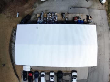 white roof on commercial building