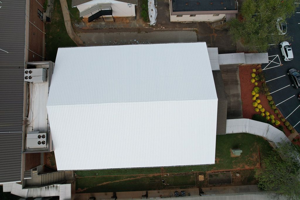 Church School Gym showing new roof coating in GA