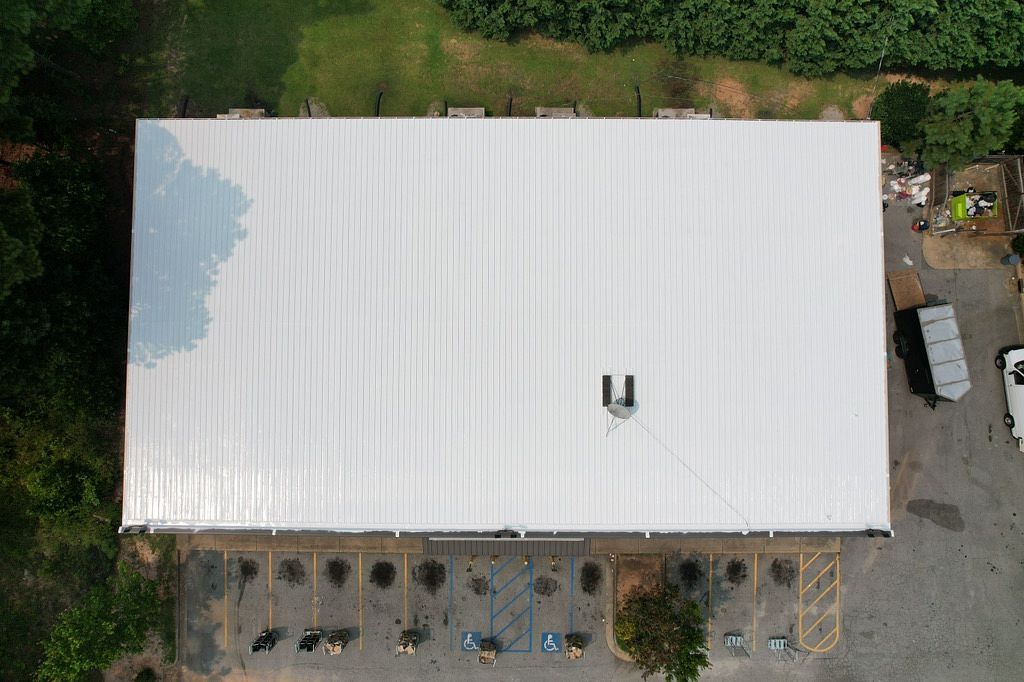 aerial overhead of Dollar General in GA with new roof coating